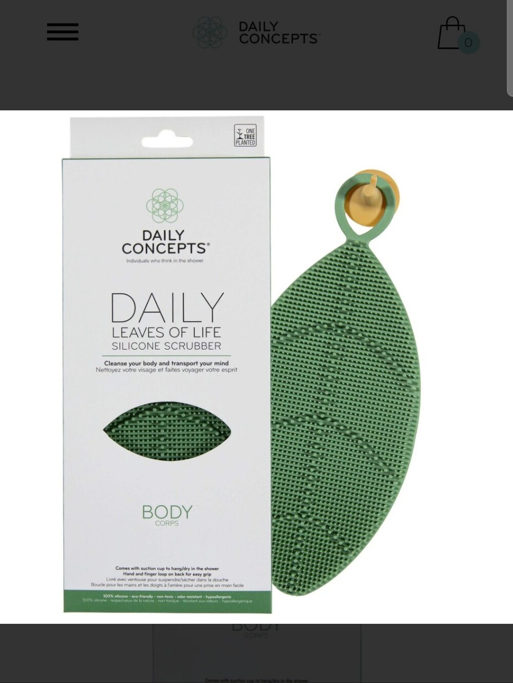 Daily Concepts Daily Leaves of Life Silicone Body Scrubber